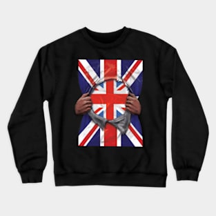 Great Britain Flag Great Britain Flag Ripped - Gift for British From Great Britain Crewneck Sweatshirt